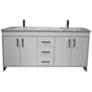 Capri 60" Wide White Marble Top 3-Drawer Double Sink Vanity