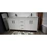 Capri 60" Wide White Marble Top 3-Drawer Double Sink Vanity