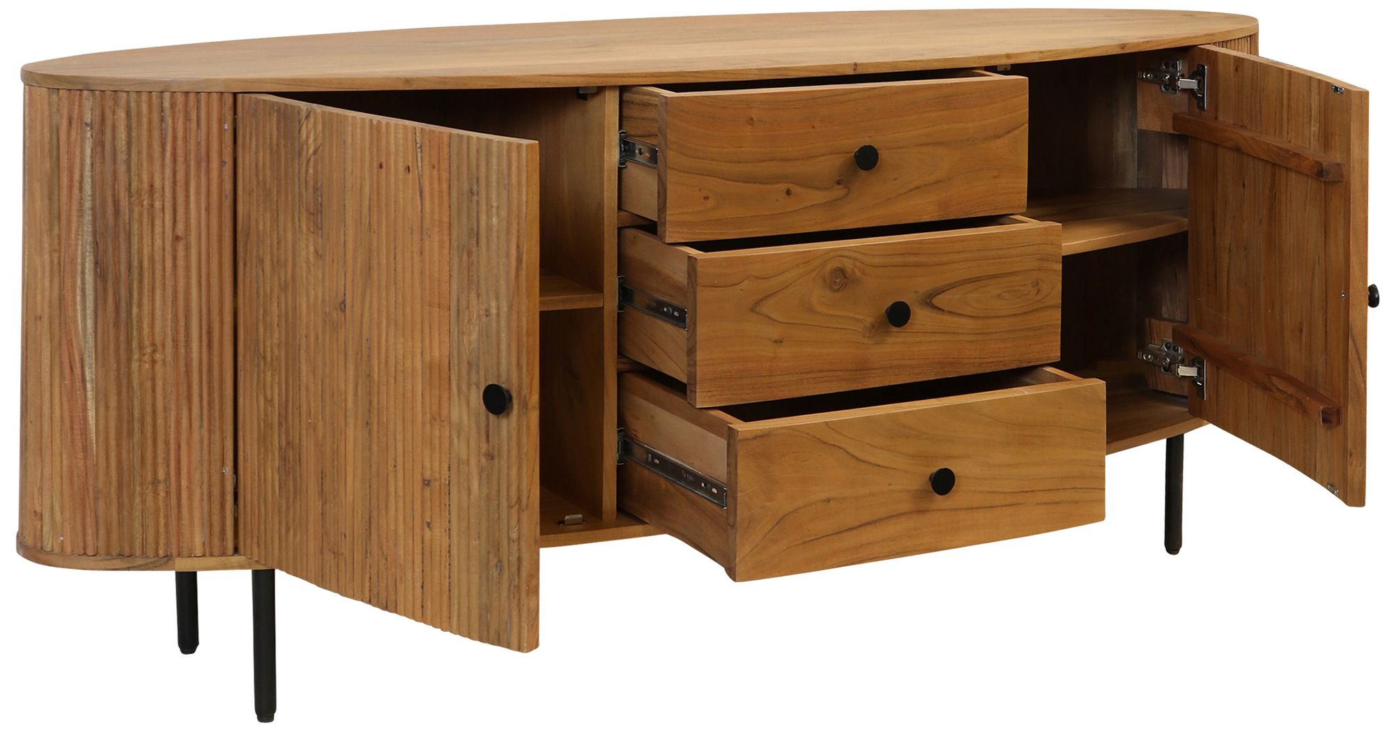 Image 2 Capri 71 x 29.5 Light Walnut, Black Sideboard more views