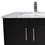 Capri 72" Wide Black 3-Drawer Marble Top Double Sink Vanity