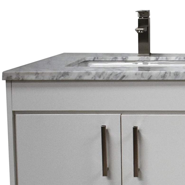 Image 2 Capri 72" Wide White 3-Drawer Marble Top Double Sink Vanity more views