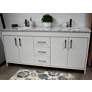 Capri 72" Wide White 3-Drawer Marble Top Double Sink Vanity