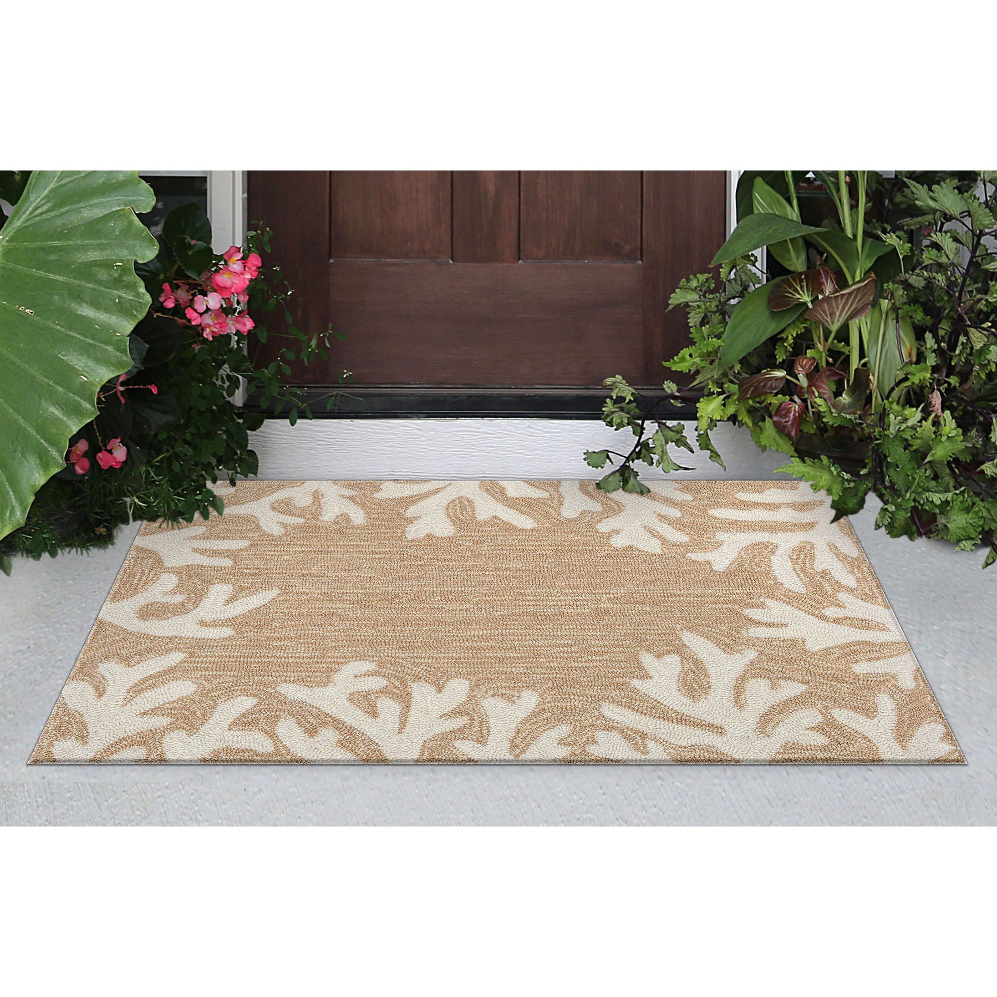 Thumbnail1 of Capri Coral Border 162012 2'6"x4' Natural Outdoor Area Rug