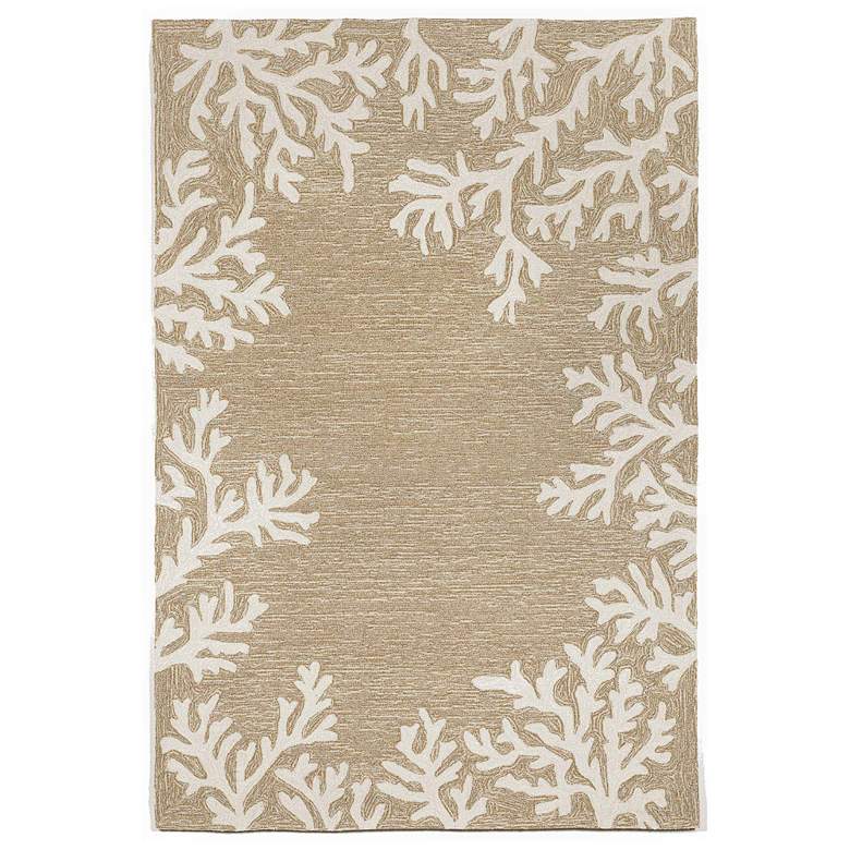 Image 2 Capri Coral Border 162012 5&#39;x7&#39;6 inch Natural Outdoor Area Rug