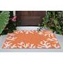 Thumbnail1 of Capri Coral Border 162017 2'6"x4' Orange Outdoor Area Rug