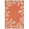 Capri Coral Border 162017 Orange Outdoor Area Rug