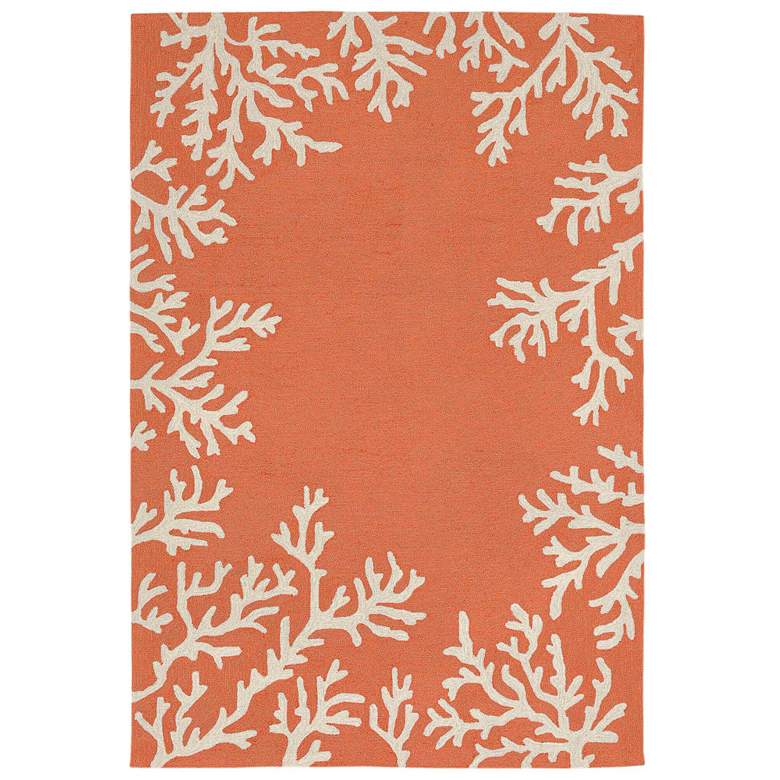 Image 2 Capri Coral Border 162017 5'x7'6" Orange Outdoor Area Rug