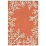 2_Capri Coral Border 162017 5'x7'6" Orange Outdoor Area Rug