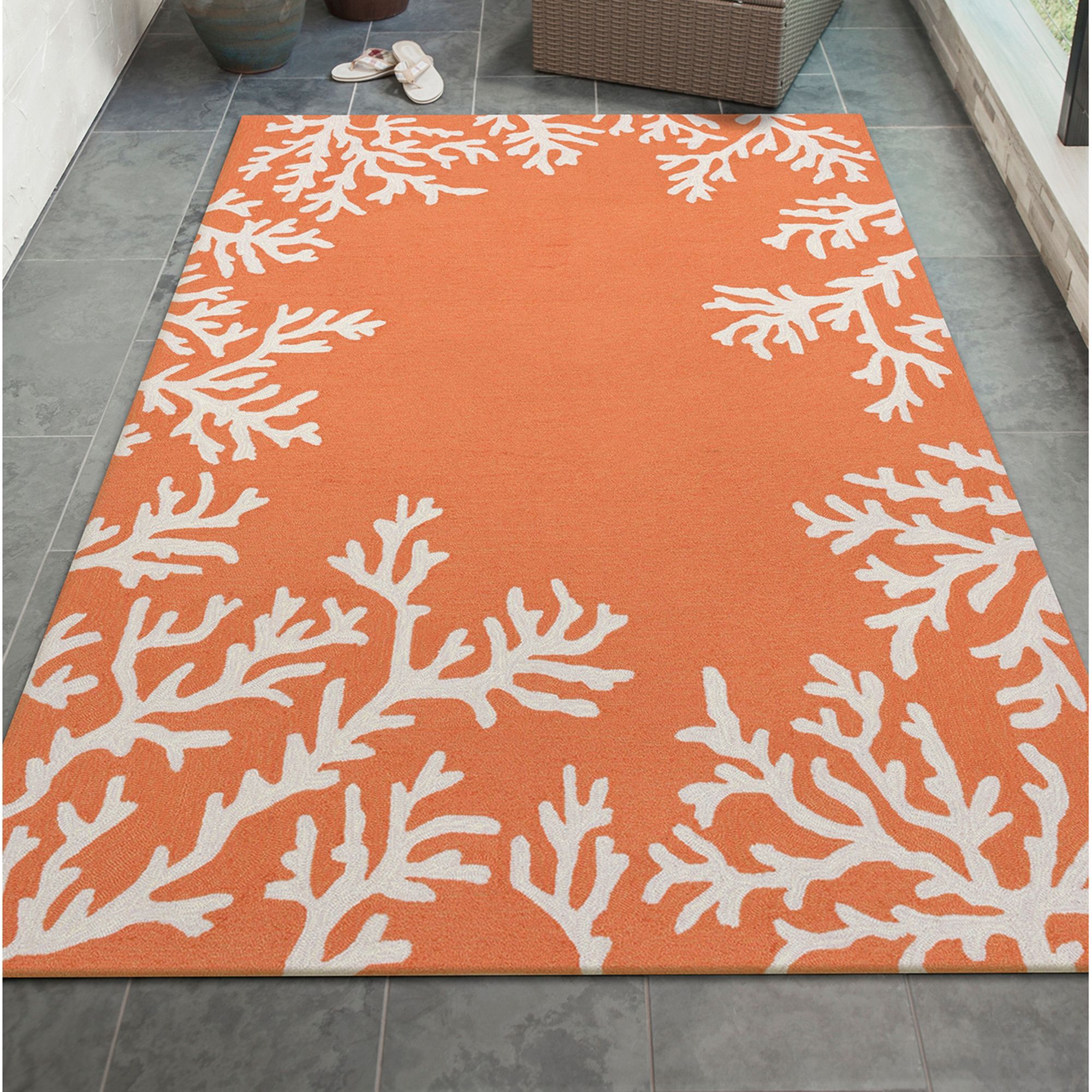 Orange deals outdoor rug