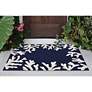 Thumbnail1 of Capri Coral Border 162033 2'6"x4' Navy Blue Outdoor Area Rug