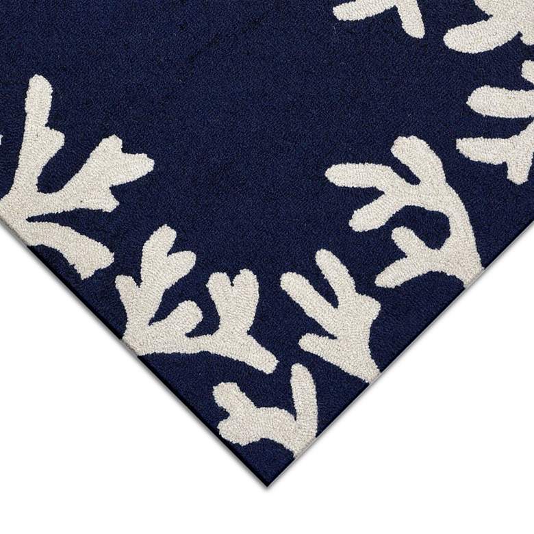 Image 3 Capri Coral Border 162033 5&#39;x7&#39;6 inch Navy Blue Outdoor Area Rug more views