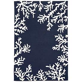 Image2 of Capri Coral Border 162033 7'6"x9'6" Navy Outdoor Area Rug