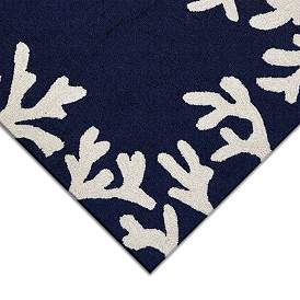 Image3 of Capri Coral Border 162033 7'6"x9'6" Navy Outdoor Area Rug more views