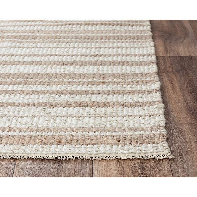 Image 4 Capri CPI106 5&#39;x7&#39;6 inch Ivory and Beige Striped Area Rug more views