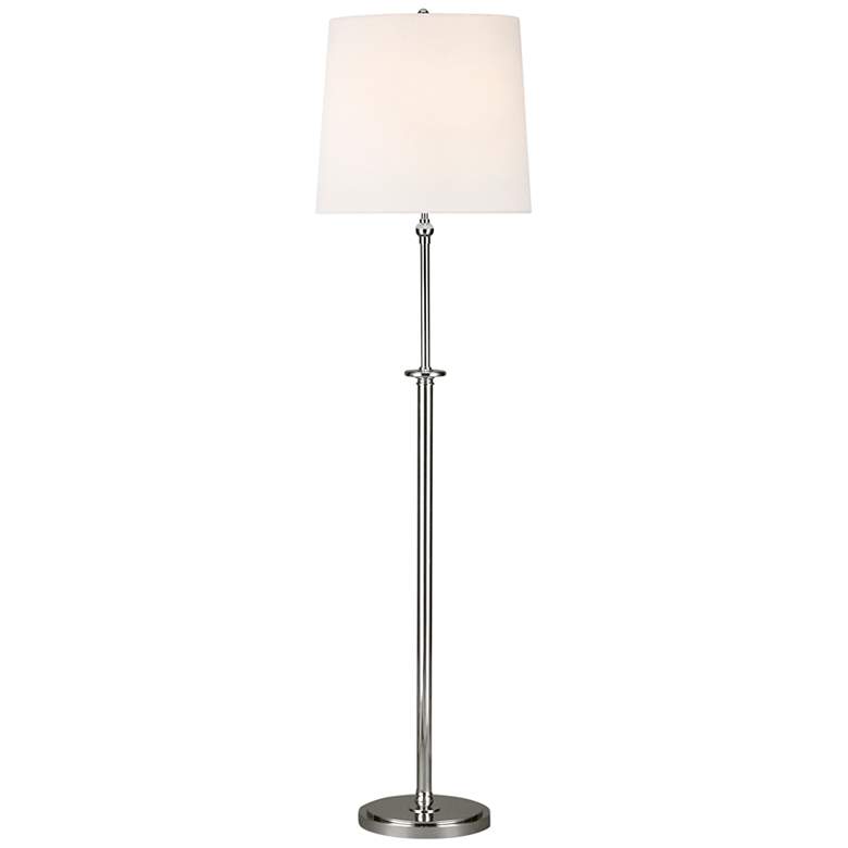 Image 1 Capri Polished Nickel Finish 2-Light LED Floor Lamp by Thomas O'Brien
