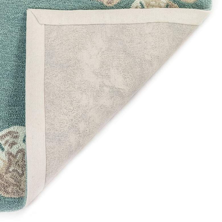 Image 5 Capri Seashell Border 172304 5'x7'6" Aqua Outdoor Area Rug more views