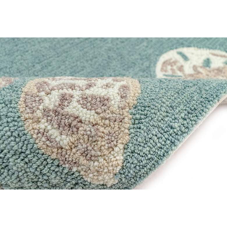 Image 6 Capri Seashell Border 172304 5&#39;x7&#39;6 inch Aqua Outdoor Area Rug more views