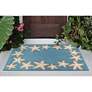 Thumbnail1 of Capri Starfish Border 171004 1'8"x2'6" Aqua Outdoor Area