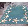 Thumbnail1 of Capri Starfish Border 171004 3'6"x5'6" Aqua Outdoor Area