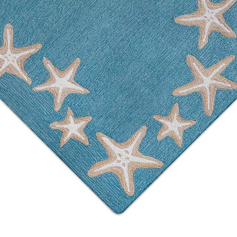 Image 3 Capri Starfish Border 171004 5&#39;x7&#39;6 inch Aqua Outdoor Area Rug more views