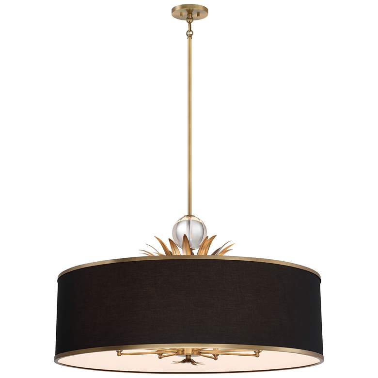 Image 2 Caprio 40 3/4" Wide Brushed Brass 8-Light Drum Pendant