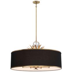 Caprio 40 3/4" Wide Brushed Brass 8-Light Drum Pendant