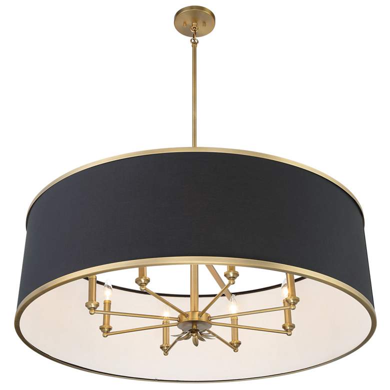 Image 3 Caprio 40 3/4" Wide Brushed Brass 8-Light Drum Pendant more views