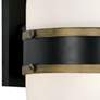 Capsule 10" High Matte Black and Gold Outdoor Wall Light