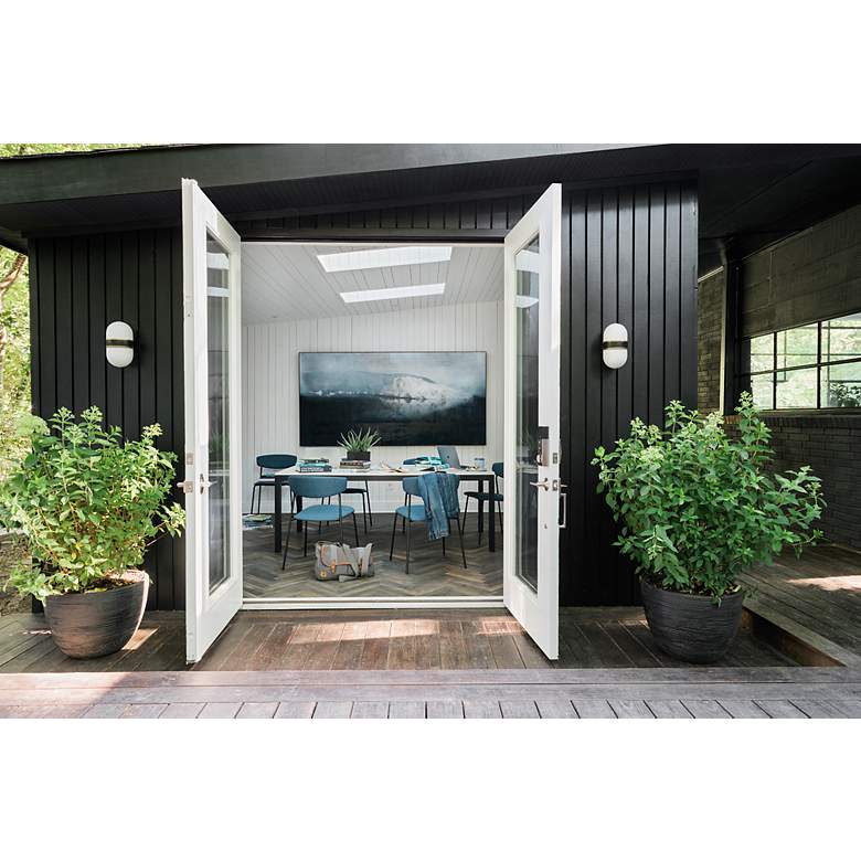 Image 6 Capsule 10" High Matte Black and Gold Outdoor Wall Light more views