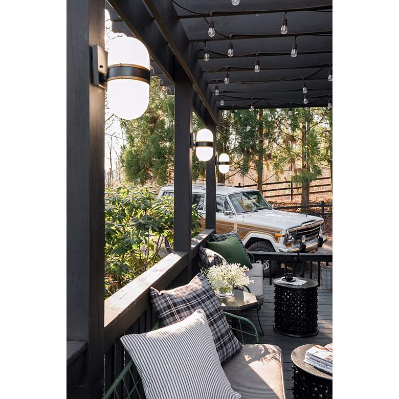 Image 7 Capsule 10" High Matte Black and Gold Outdoor Wall Light more views