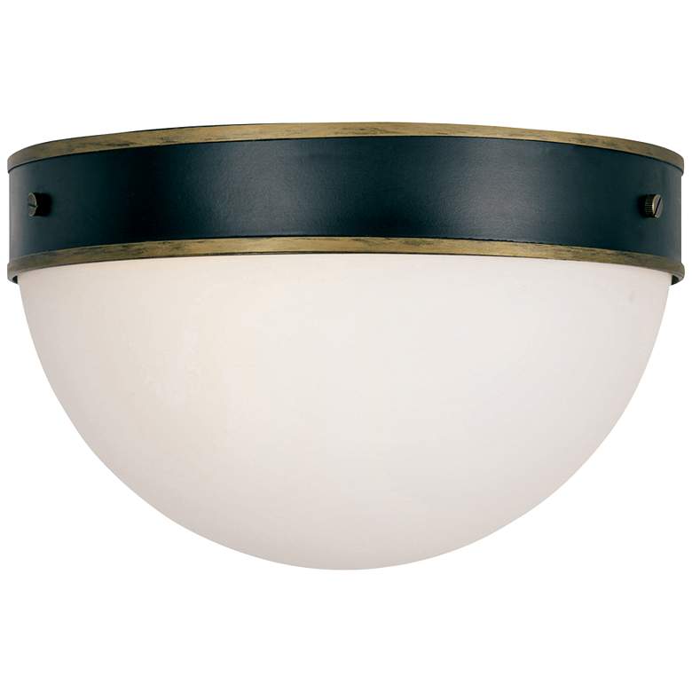 Image 1 Capsule 12" Wide Matte Black and Gold Outdoor Ceiling Light