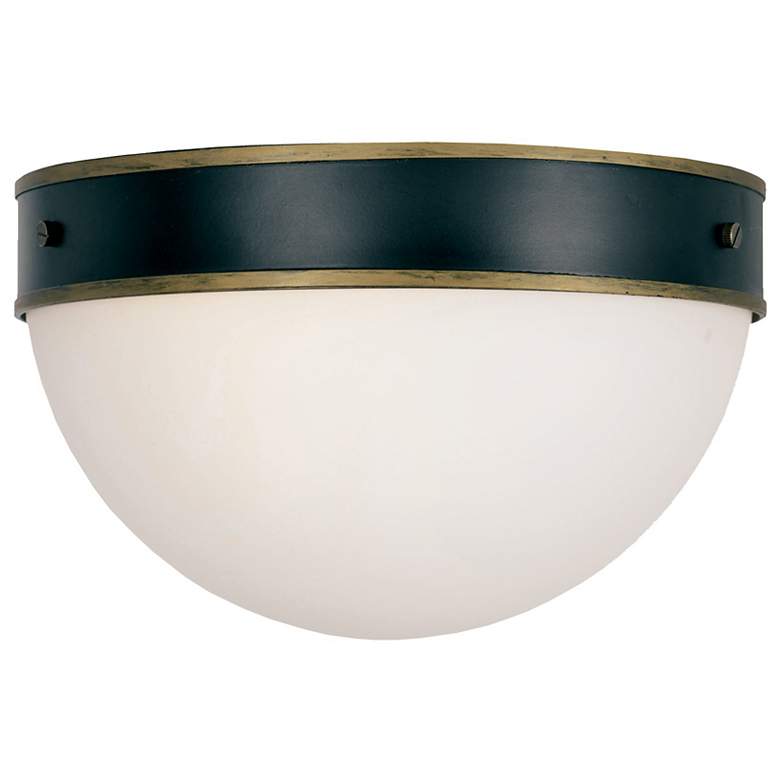 Image 1 Capsule 12" Wide Matte Black and Gold Outdoor Ceiling Light