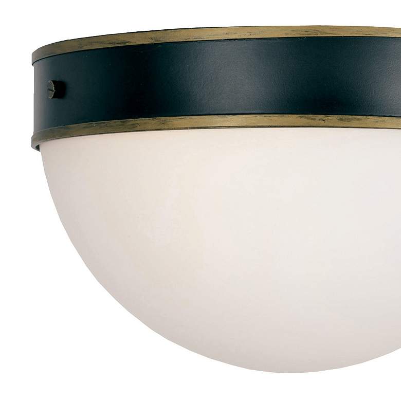 Image 2 Capsule 12" Wide Matte Black and Gold Outdoor Ceiling Light more views