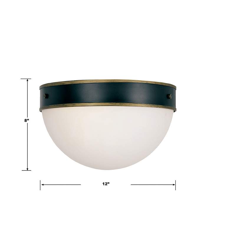Image 5 Capsule 12" Wide Matte Black and Gold Outdoor Ceiling Light more views