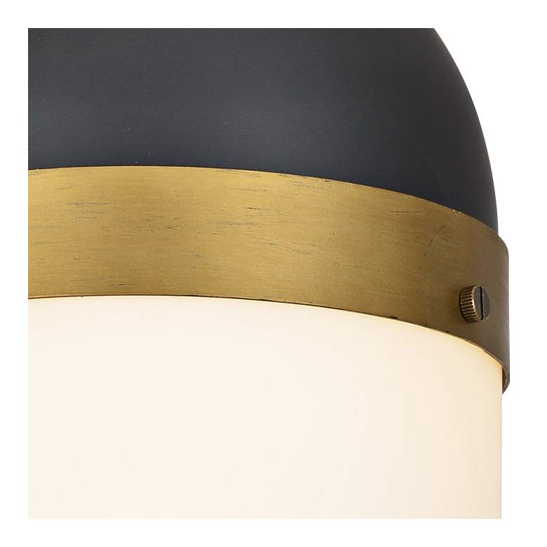 Image 2 Capsule 13 1/4" High Matte Black and Gold Outdoor Hanging Light more views