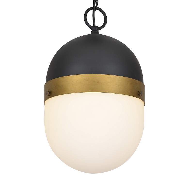 Image 2 Capsule 13 1/4 inch High Matte Black and Gold Outdoor Hanging Light more views