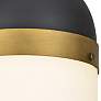 Capsule 13 1/4" High Matte Black and Gold Outdoor Hanging Light