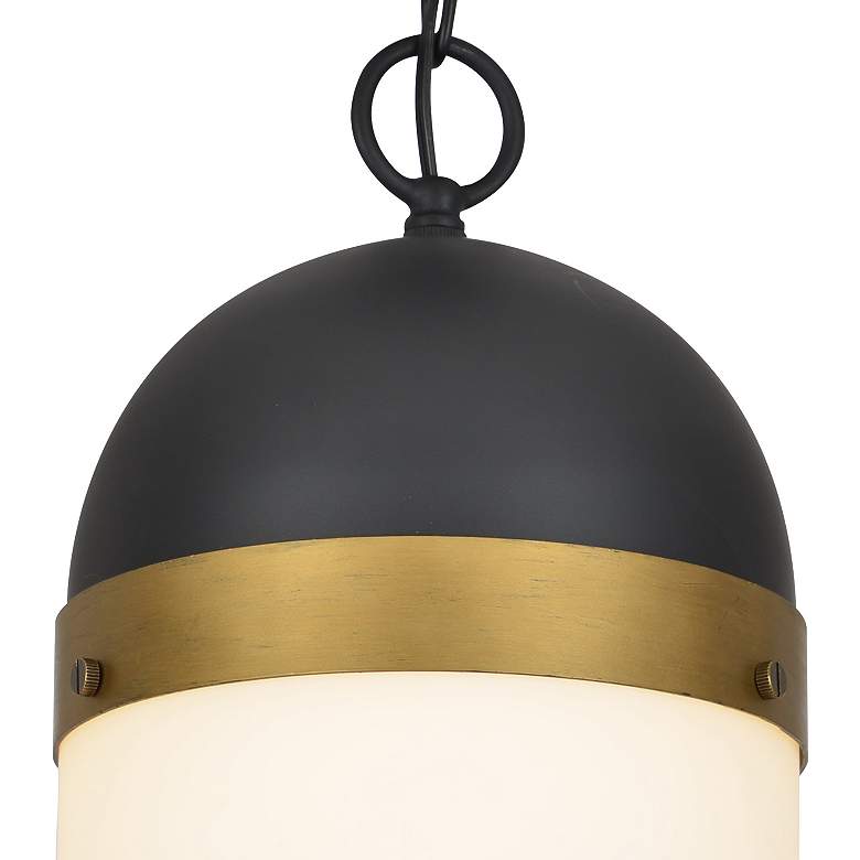 Image 4 Capsule 13 1/4" High Matte Black and Gold Outdoor Hanging Light more views