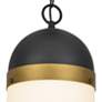 4_Capsule 13 1/4" High Matte Black and Gold Outdoor Hanging Light more views