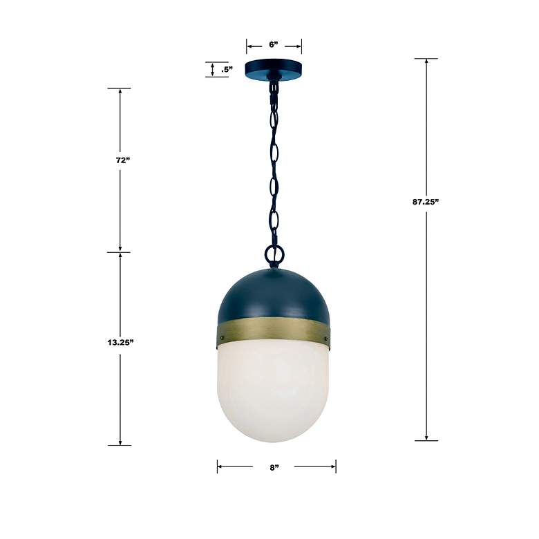 Image 5 Capsule 13 1/4" High Matte Black and Gold Outdoor Hanging Light more views
