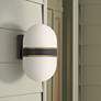 Capsule 13 1/4" High Matte Black and Gold Outdoor Wall Light