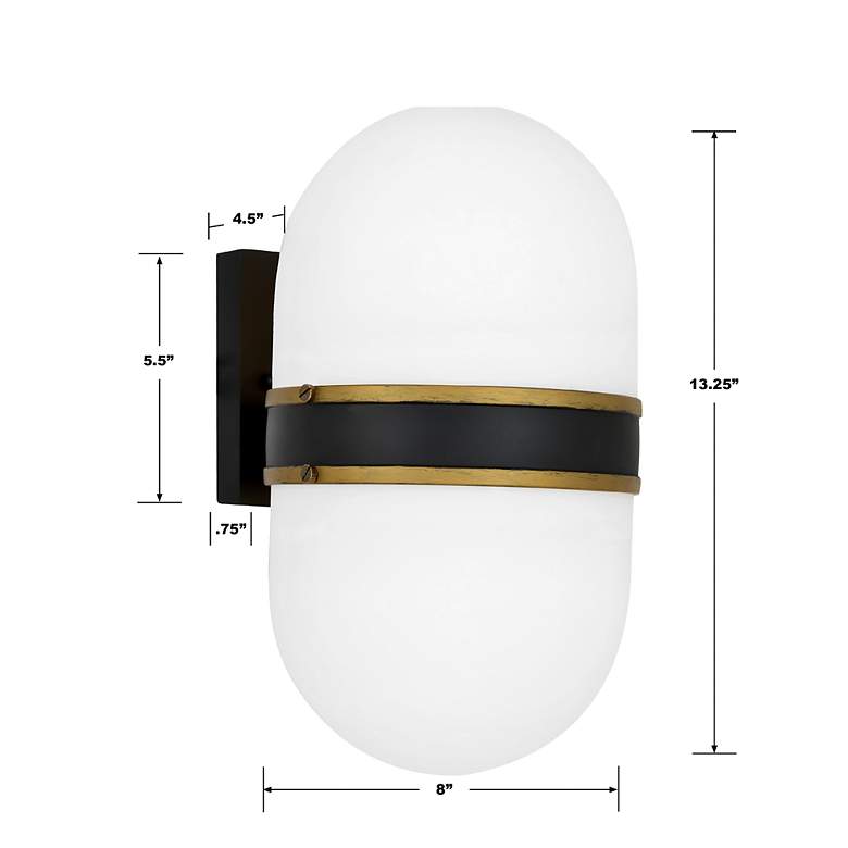 Image 6 Capsule 13 1/4" High Matte Black and Gold Outdoor Wall Light more views