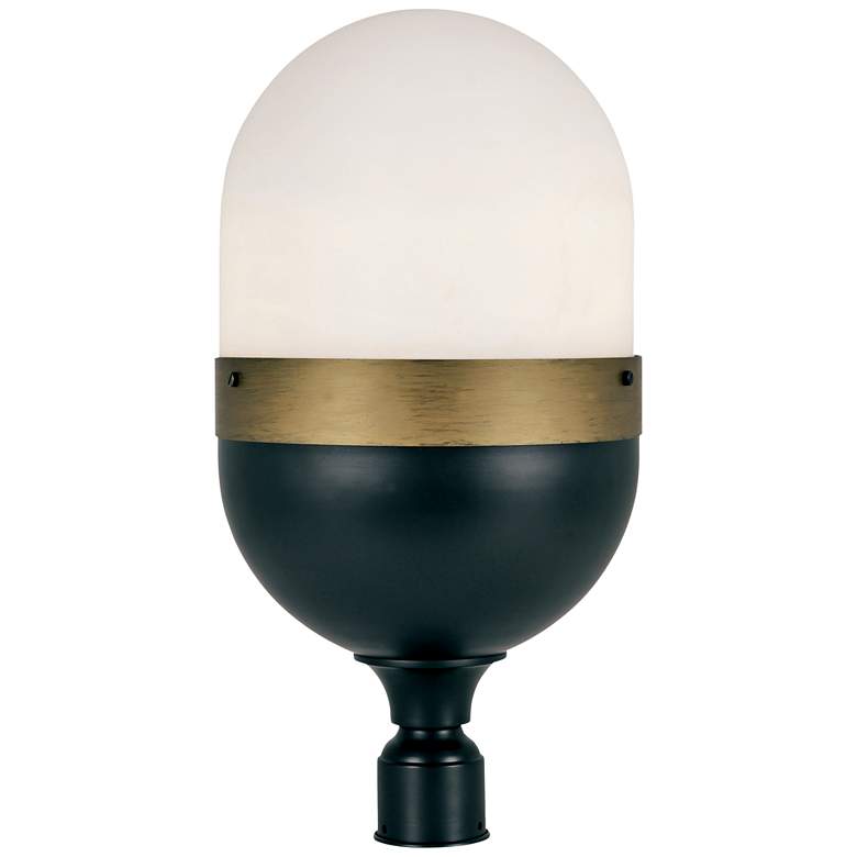 Capsule 23 1/4&quot; High Matte Black and Gold Outdoor Post Light