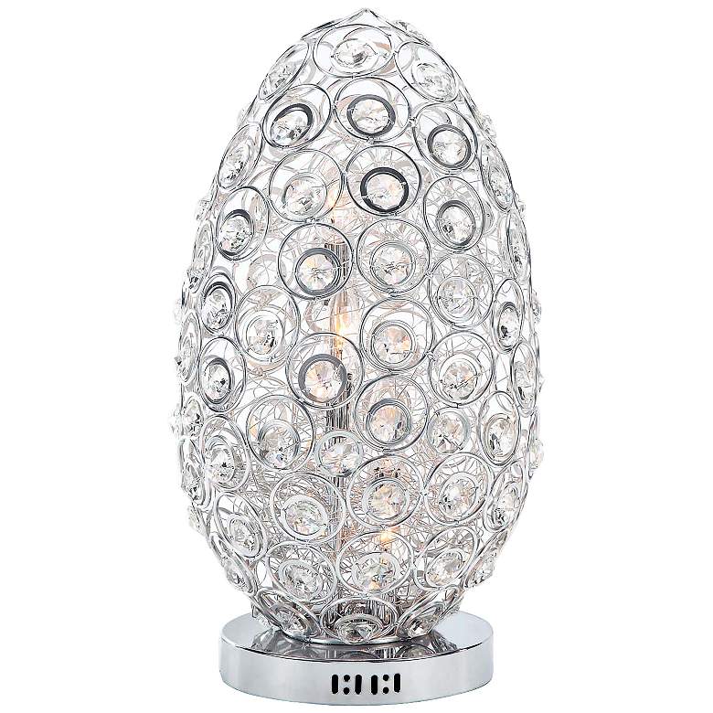 Image 1 Capsule Chrome and Crystal Accent Table Lamp