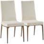 Captiva Cream Fabric Armless Dining Side Chairs Set of 2