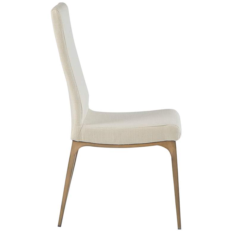 Image 6 Captiva Cream Fabric Armless Dining Side Chairs Set of 2 more views