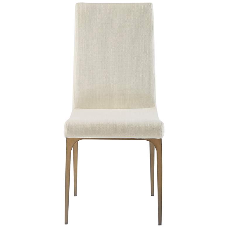 Image 7 Captiva Cream Fabric Armless Dining Side Chairs Set of 2 more views