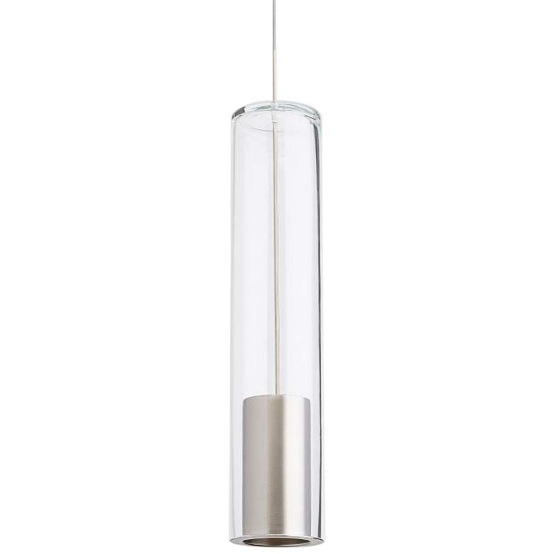 Image 2 Captra 3" Wide Clear Glass Nickel Monorail Mini Pendant