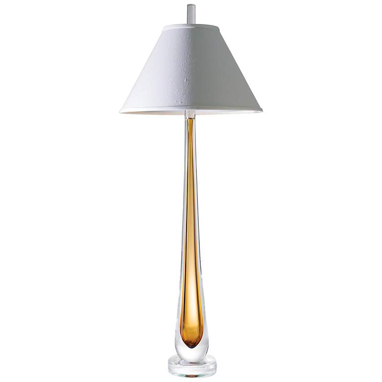 Image 1 Captured Amber Art Glass Buffet Lamp