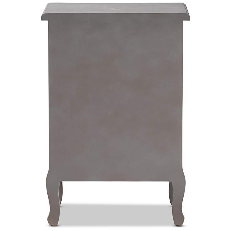 Image 6 Capucine 19" Wide Gray Wood 3-Drawer Bed Nightstand more views